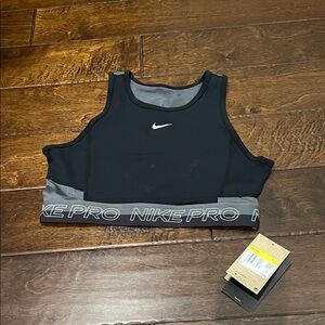 Nike Pro Black and Gray Sports Bra